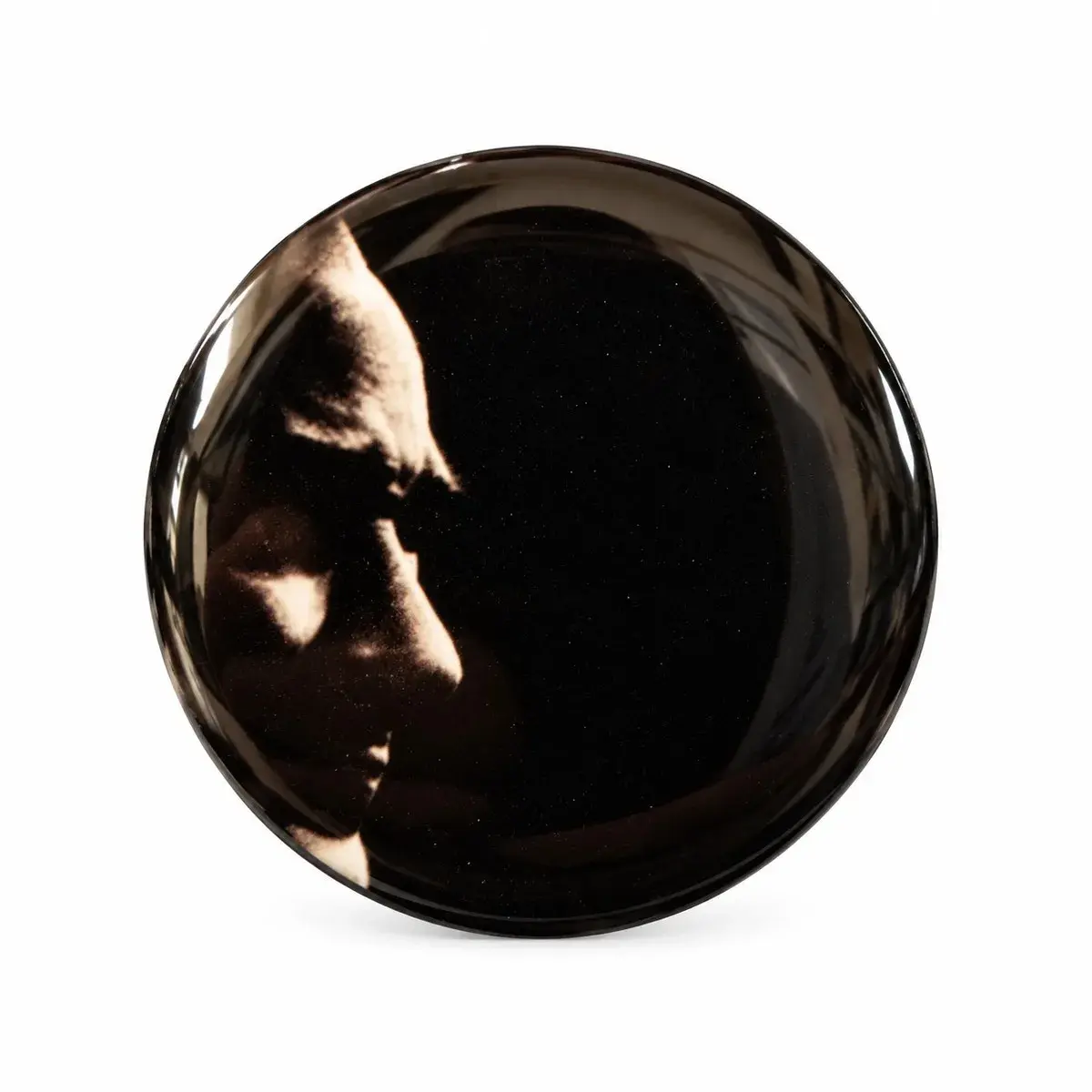 Atatürk Silüetli Yuvarlak Damla Etiket Sticker 3 cm Siyah