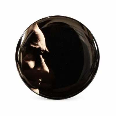 Atatürk Silüetli Yuvarlak Damla Etiket Sticker 3 cm Siyah