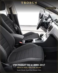 Siyah Gövde Siyah Deri Beyaz Dikiş