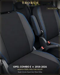 Siyah Gövde Siyah Deri Mavi Dikiş