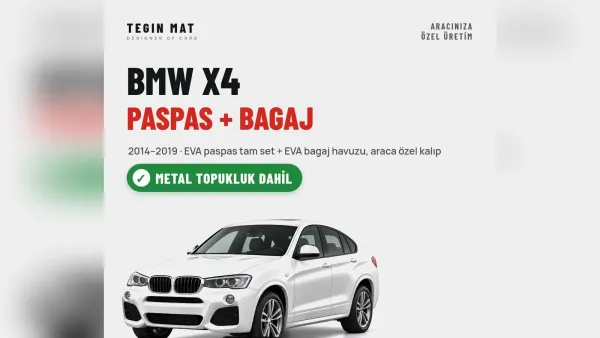 BMW X4 Paspas ve Bagaj Havuzu: 2014-2018 ve 2018 Sonrası