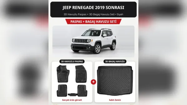 Jeep Renegade Paspas ve Bagaj Havuzu: Alt, Üst ve Sabit Zemin