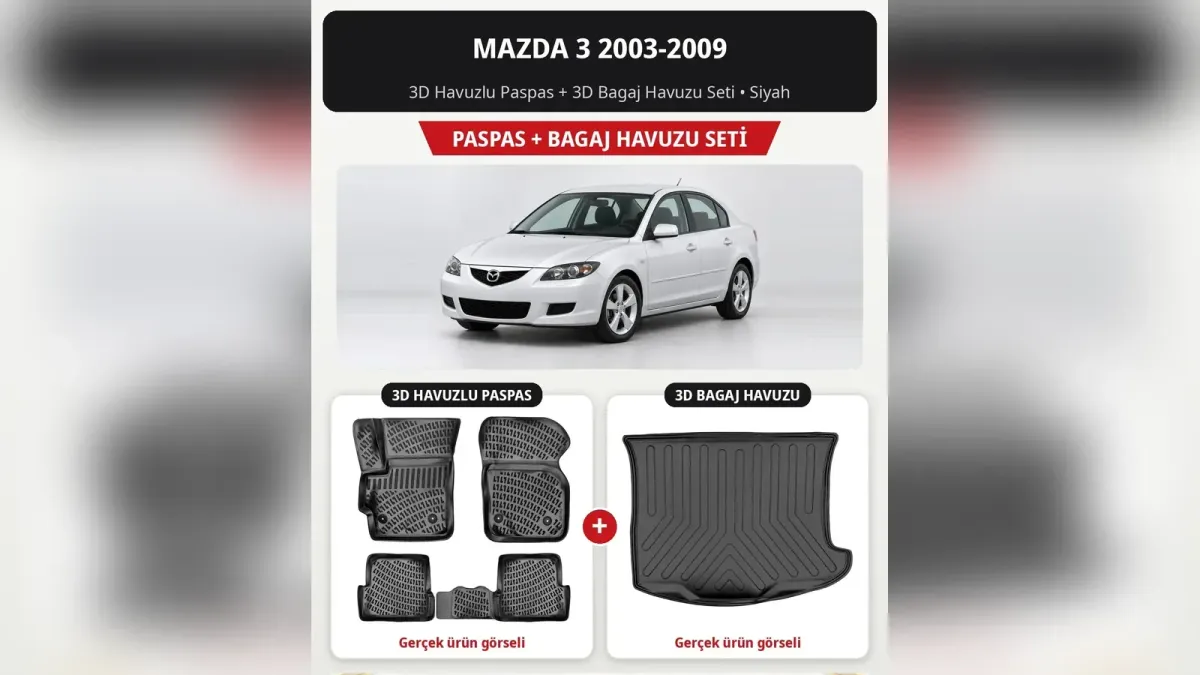 Mazda 3 Paspas ve Bagaj Havuzu: BK, BL ve 2013-2019 Kasaya Göre