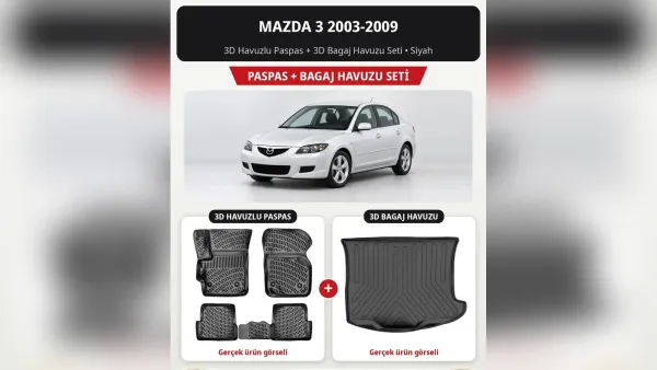 Mazda 3 Paspas ve Bagaj Havuzu: BK, BL ve 2013-2019 Kasaya Göre