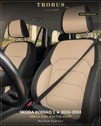 Bej Gövde Siyah Deri