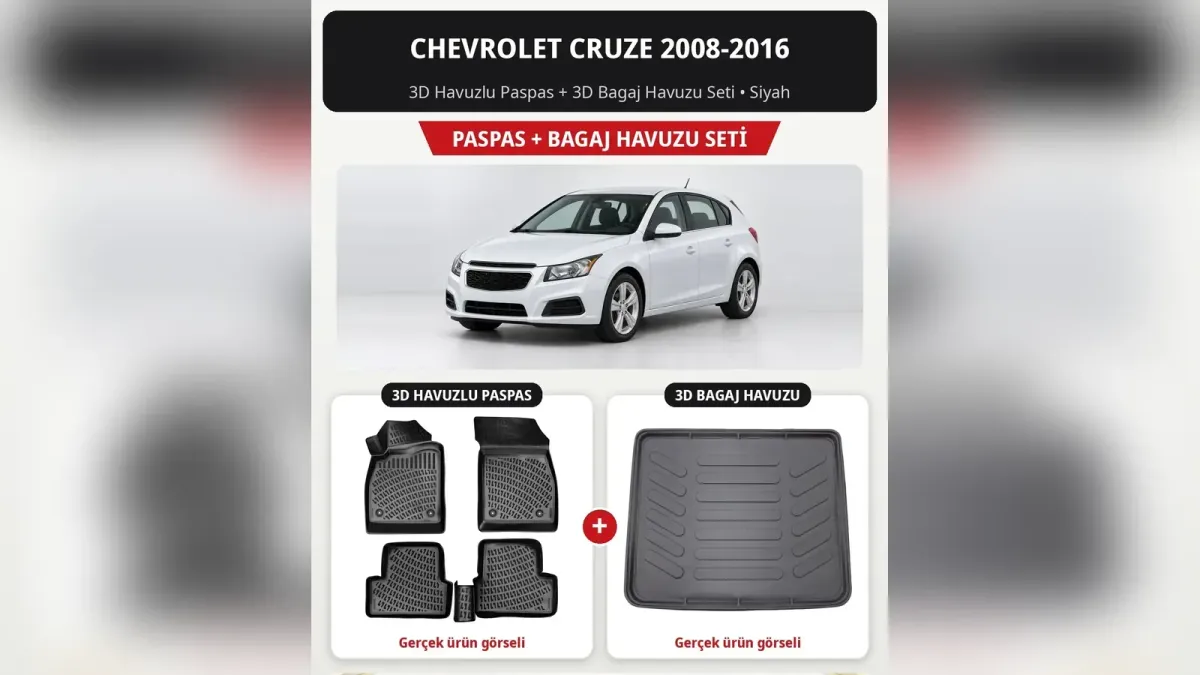Chevrolet Cruze Paspas, Bagaj Havuzu ve Koltuk Kılıfı (J300)