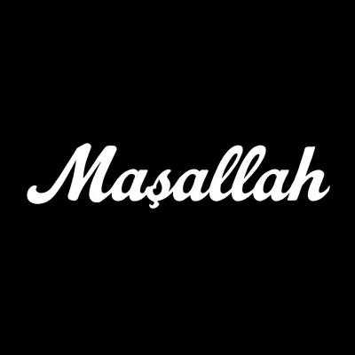 Maşallah Yazılı Araç Yapıştırma Sticker 13x2 cm Beyaz