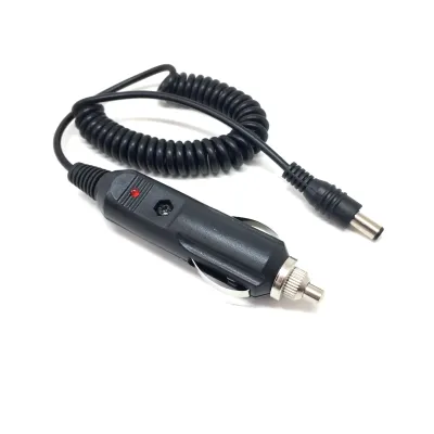 Oto Çakmak Fişi Spiral Kablolu Sigortalı 5.5x2.5 mm Uçlu 2 A 1,3 m