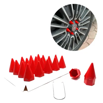 Sökme Aparatlı Sivri Bijon Kapağı Seti 20 Adet 19 mm Kırmızı