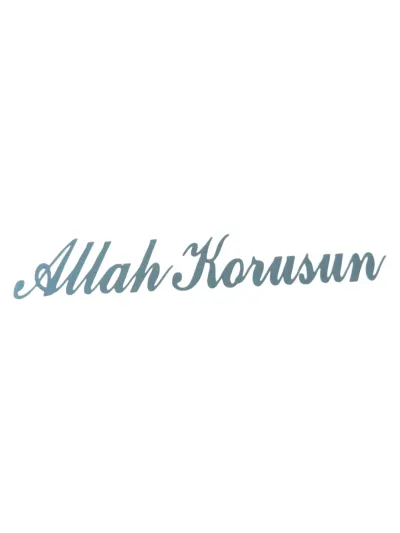 Gri Allah Korusun Yazılı Yapışkanlı Araç Sticker 14x3 cm