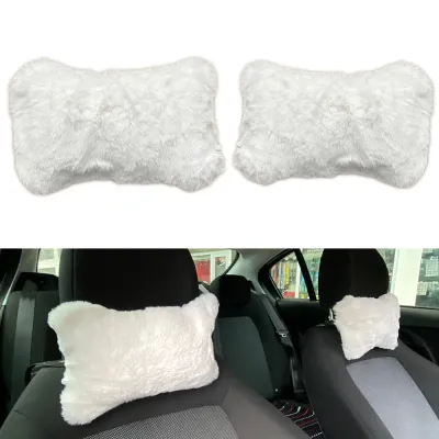 Araç Boyun Yastığı Ortopedik Peluş Seyahat 2'li Beyaz