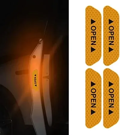 Kapı Açık Uyarı Reflektörlü Etiket Sticker 4 Adet 9,5x2,5 cm Sarı