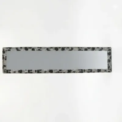 İç Dikiz Aynası Geniş Kristal Taşlı Tırnaklı 29,5x7 cm Leopar Desenli