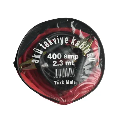 Çantalı Takviye Kablosu Araç Aküsü İçin 2,3 Metre 400 Amper