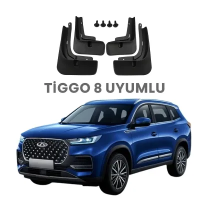 Chery Tiggo 8 Pro Uyumlu 4 Parça Çamurluk Tozluk Paçalık Siyah