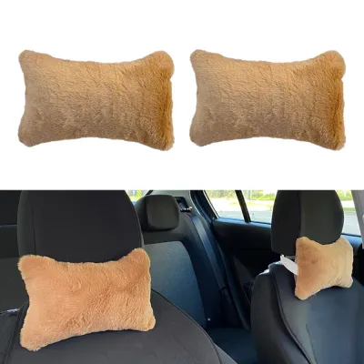 Araç Boyun Yastığı Ortopedik Peluş Seyahat 2'li Kahverengi