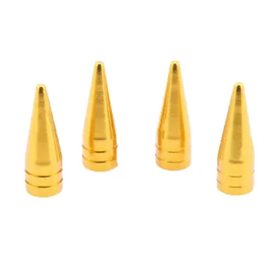 Altın Sarı Sivri Alüminyum Sibop Kapağı 4'lü 32 mm