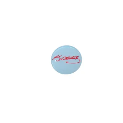 Atatürk İmzalı Yuvarlak Damla Etiket Sticker 3 cm Kırmızı