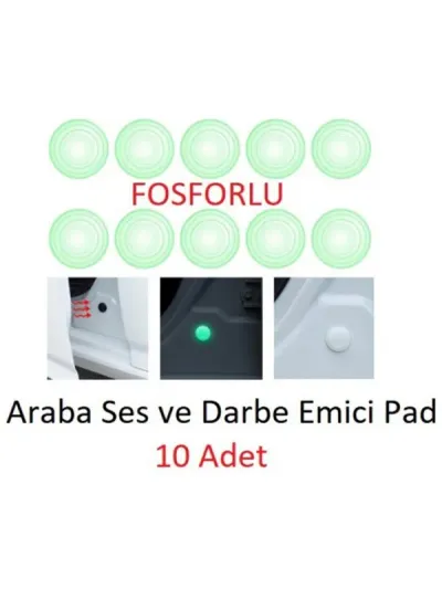 Oto Kapı Stoper Pedi Darbe Emici Fosforlu Beyaz 10'lu