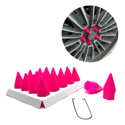 Bijon Kapağı Sökme Aparatlı 20'li Set Sivri Uçlu 17 mm Pembe