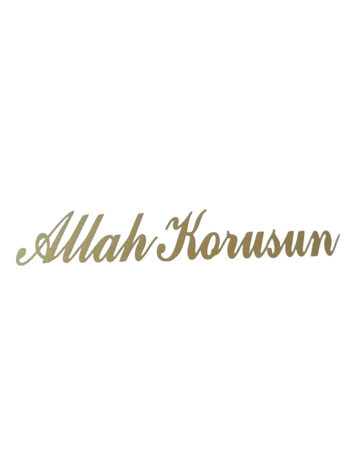 Allah Korusun Yazılı Oto Sticker Gold 14x3cm