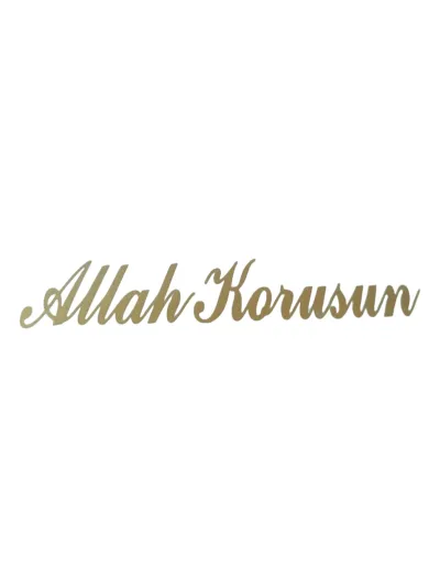 Gold Allah Korusun Yazılı Yapışkanlı Araç Sticker 14x3 cm