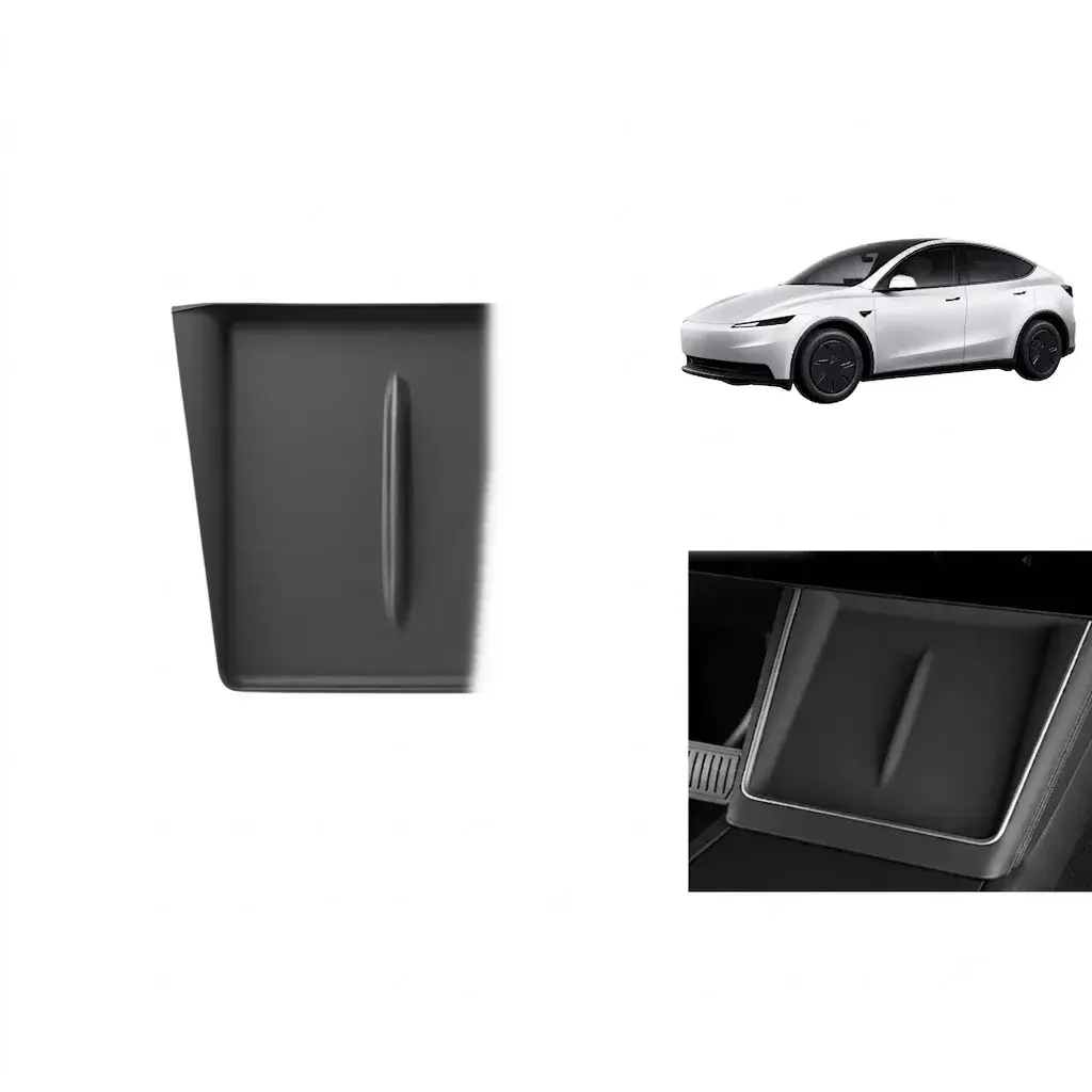 Tesla Model Y Juniper 2025+ Uyumlu Ön Konsol Kablosuz Şarj Pedi Kaymaz Silikon Matı 1 Adet Siyah