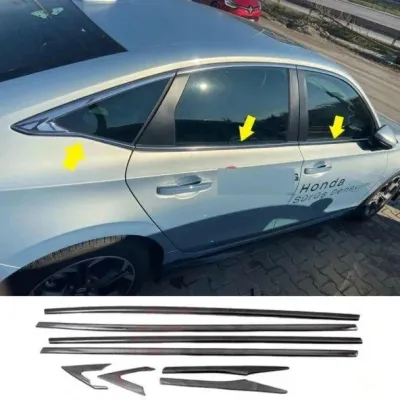 Cam Alt Çıta Takımı Honda Civic FE1 2022 ve Sonrası Uyumlu Çelik 8 Parça Siyah