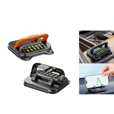 Araç Telefon Tutacağı Numaratörlü Stand Torpido Üstü Siyah