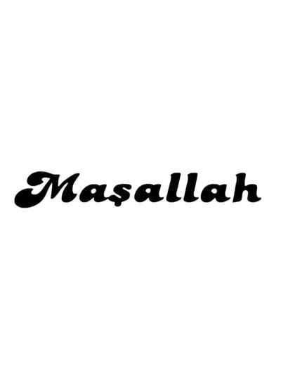 Maşallah Yazılı Araç Yapıştırma Sticker 13x2 cm Siyah