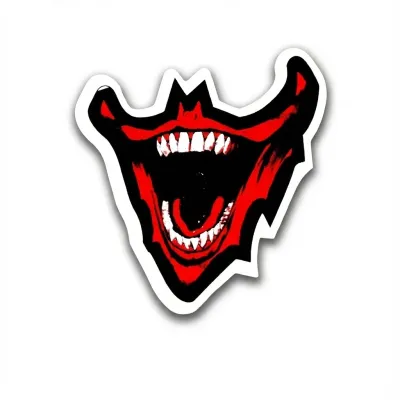 Oto Sticker Gülen Joker Etiket 10x9,5 cm Kırmızı
