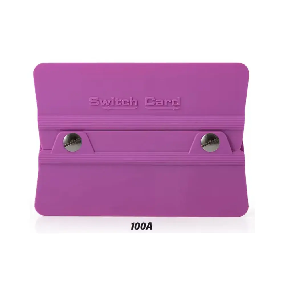Switch Card Kare Ragle PPF/TPH Cam Filmi Çekme Uygulama Aparatı Teflonlu 100A Sertlik 10x6.9cm Mor