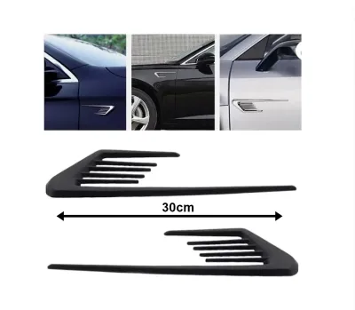 Oto Çamurluk Ventili Dekoratif Çizgili 30 cm 2 Parça Siyah