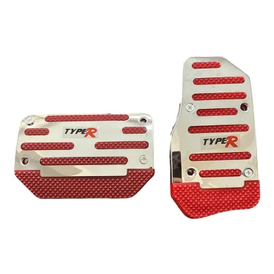 Pedal Seti Otomatik Metal Krom 2 Parça Kırmızı Universal
