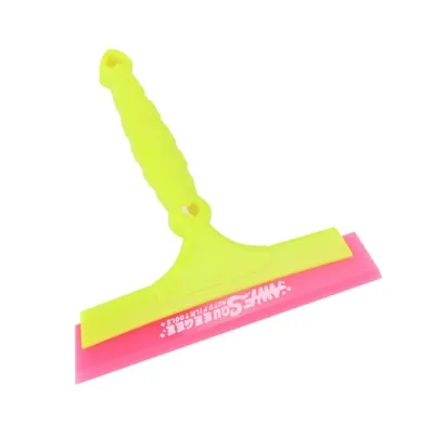 Geniş Silikon Su Çekçek Ragle Saplı Cam Filmi Aracı 20,5x21 cm Yeşil Pembe