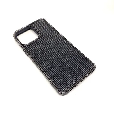 Kristal Taşlı Silikon Telefon Kılıfı iPhone 13 Uyumlu Siyah