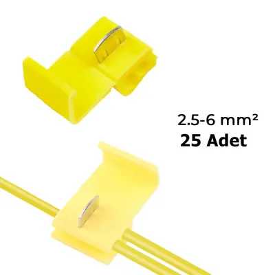 Kablo Ek Klemensi Hızlı Bağlantı Konnektör 2.5-6 mm² Sarı 25 Adet