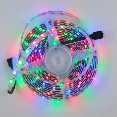RGB LED Şerit Silikonlu Dış Mekan İç Mekan 60 LED 5 Metre Çok Renkli