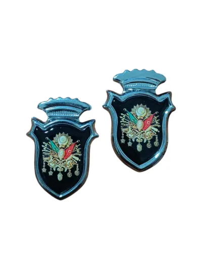 Krom Siyah Damla Sticker Osmanlı Devlet Arması Oto 2'li
