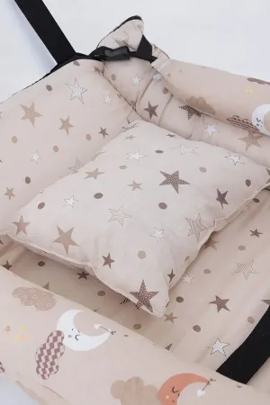Mars Bebek Hamak Pamuklu Çift kancalı Ses yapmaz 50x90 cm kolik bebekler için — Kahverengi 3