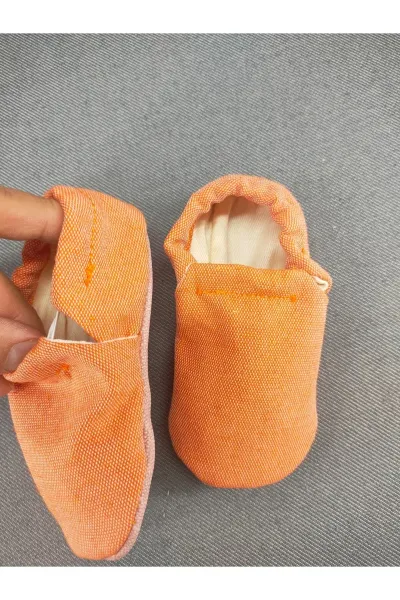 BEBEK KIZ ERKEK KETEN ERGONOMİK EV KREŞ PATİK PANDUF AYAKKABI — Turuncu