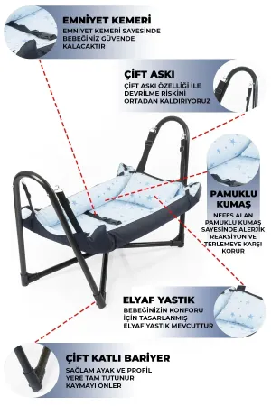 Plüton Bebek Hamak Lacivert 2