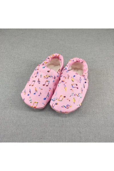 BEBEK KIZ ERKEKörme kumaş ERGONOMİK EV KREŞ PATİK PANDUF AYAKKABI — NOTA Pembe