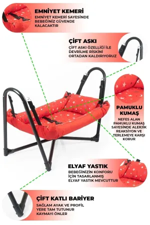 Plüton Bebek Hamak Kırmızı 2