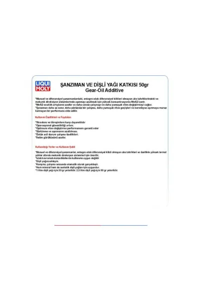 ŞANZIMAN VE DİŞLİ YAĞ KATKISI MOS2LI 50GR GEAR OIL ADDITIVE