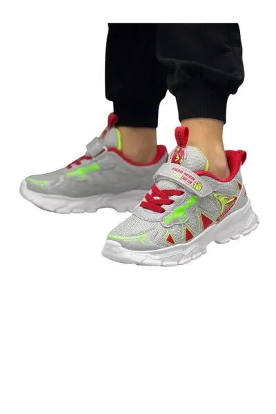 Unisex okul gri çocuk günlük sneaker ayakkabı — Açık Gri