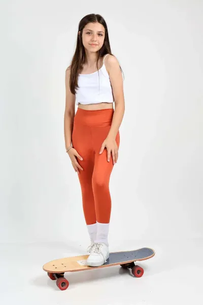 Kız çocuk Yüksek Bel, Koşu, Yürüyüş, Biker, Casual, Spor, Atletik, Egzersiz, FittnessTayt