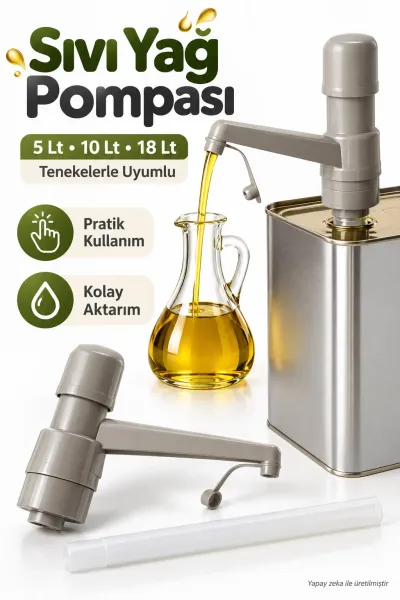 Sıvı Yağ Pompası 5-10-18 Litre Teneke Uyumlu Hortumlu Yağ Aktarma Aparatı