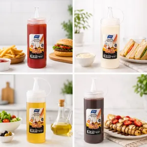 Titiz 400 ml Sos Şişesi Sıkma Sosluk Ketçap Mayonez Yağ ve Krepler İçin