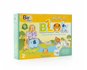 Bee Smart Montessori Hayvanlar Blok Denge Oyunu – Doğal Ahşap Eğitici Oyuncak (2+)